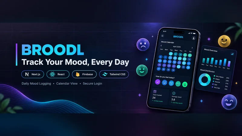 Broodl mood tracking app: mood calendar and mood overview on a phone